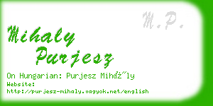 mihaly purjesz business card